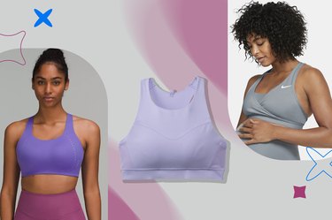 Collage of best sports bras for running.