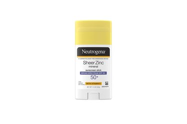 Neutrogena Sheer Zinc Mineral Sunscreen Stick Broad Spectrum SPF 50+, one of the best sunscreens for tattoos