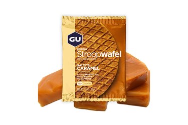 Isolated image of GU Stroopwafel, a great snack for runners.
