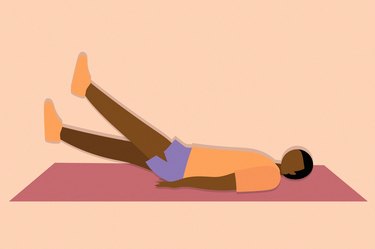 Illustration of a person doing scissor kicks on an exercise mat.