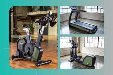 collage of SportsArt exercise machines that generate electricity