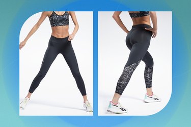 Black Reebok Running Printed Leggings as best running leggings