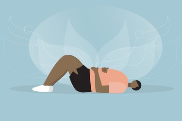 illustration of person doing breathing exercise as example of trauma-informed fitness