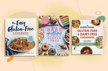 collage of the best gluten-free cookbooks including the easy gluten-free cookbook, bake anything gluten-free and the everything gluten-free cookbook