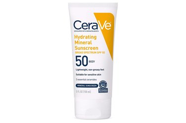 CeraVe Hydrating Mineral Sunscreen SPF 50, one of the best sunscreens for sensitive skin
