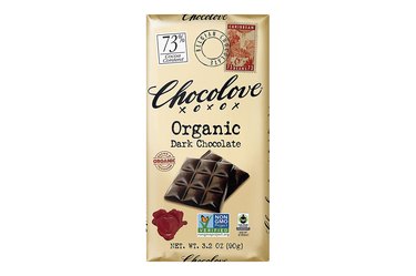 isolated image of the best organic chocolate bar Chocolove Organic Dark Chocolate