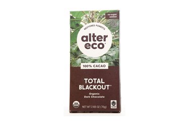 isolated image of the best organic chocolate bar Alter Eco Total Blackout 100% Cacao Bar