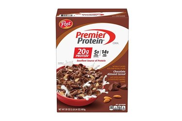 Box of Premier Protein Chocolate Almond Cereal