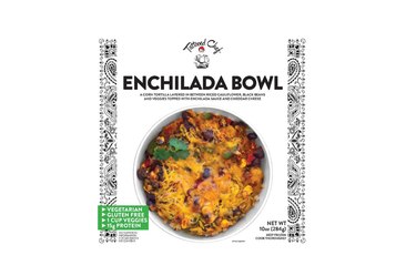 isolated image of one of the best vegetarian heat-and-eat meals to buy,  Tattooed Chef Enchilada Bowl