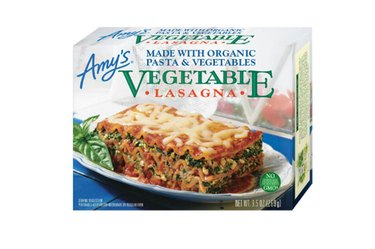 isolated image of one of the best vegetarian heat-and-eat meals to buy, Amy's Vegetable Lasagna