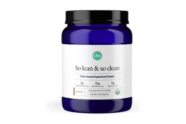 Ora So lean & so clean protein powder on white background