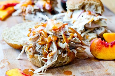 Root Beer Pulled Pork With Peach Slaw