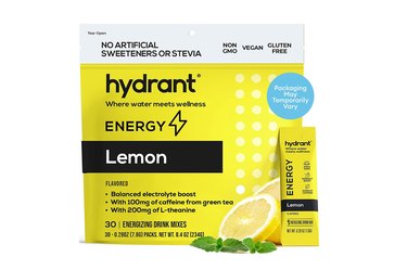 Hydrant Energy water flavor packet on white background