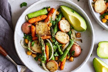Herbed Potato, Asparagus and Chickpea Sheet Pan Dinner