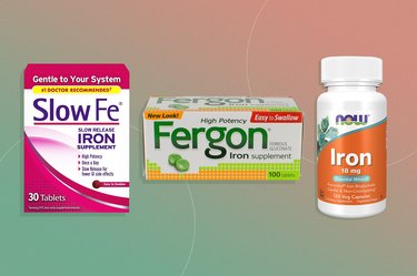collage of 3 different iron supplements without side effects