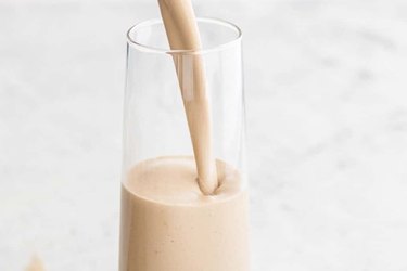 Peanut butter and peanut butter protein powder makes this coffee smoothie a PB lovers treat!
