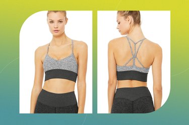 Alo Yoga MEDIUM Alosoft Lavish Bra - Dove Grey Heather/ Dark