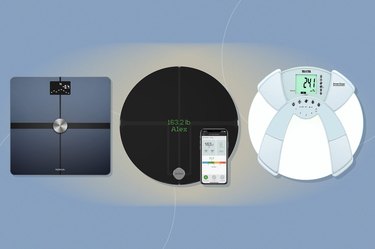 a collage of three of the best body fat scales