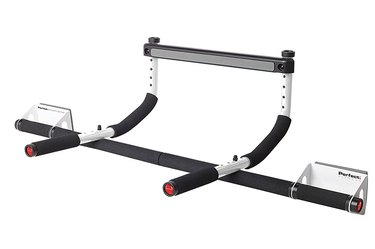 Perfect Fitness Multi-Gym Doorway Pull Up Bar as example of best weight-lifting equipment to get stronger