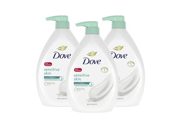 Dove Sensitive Skin Body Wash, one of the best fragrance-free body washes for sensitive skin