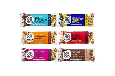 88 Acres protein bars in six different flavors