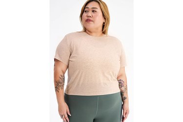 Girlfriend Collective Gia Crop Tee as best plus-size workout clothes