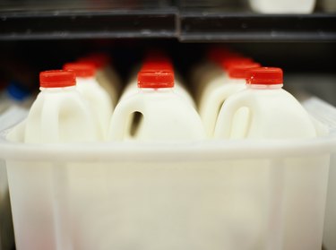 plastic bottles in a tray