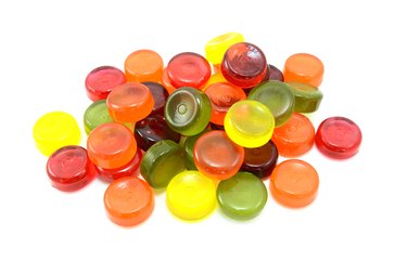 Pile of multi-coloured boiled sweets