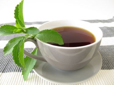 Cup of black coffee and stevia