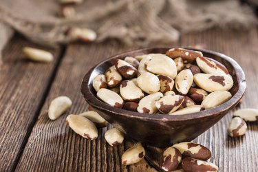 Brazil Nuts in wooden bowl