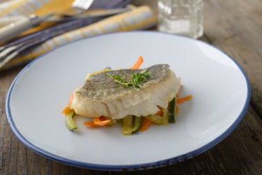 Baked cod with vegetables