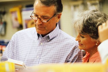 Man and woman shopping in drugstore