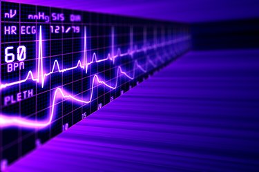 Heart rate with ECG graph in the cyberspace