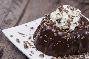 Homemade Chocolate Pudding on a plate