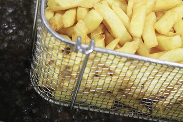 french fries in deep fat fryer