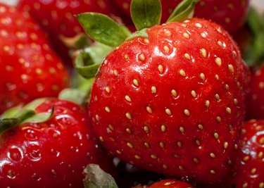 Macro image of strawberries