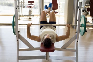 Man doing bench presses