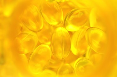 fish oil capsules in a bottle
