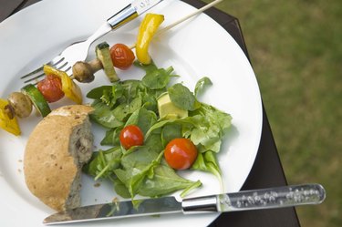 Meal on table outdoors