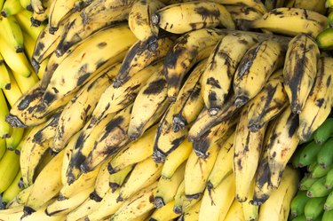 Bananas Penca de plátanos machos en el mercado