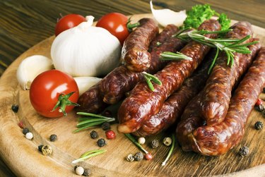 Smoked sausage with rosemary and peppercorns