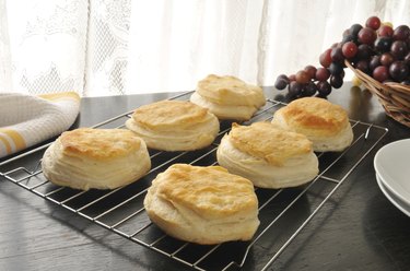 Biscuits cooling on a rack