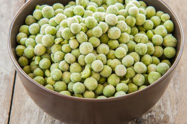 fresh frozen peas in bowl