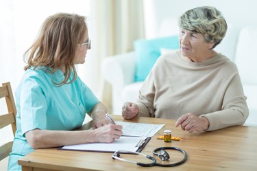 Elderly patient with a doctor