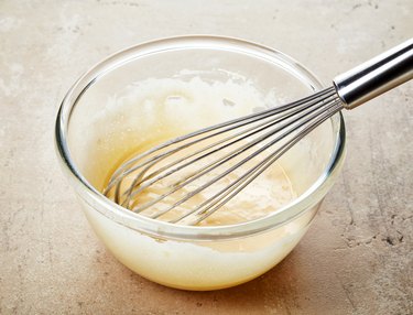 whipped egg yolk with sugar