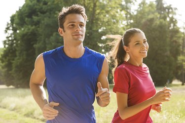 Young Couple Jogging Together