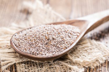 Psyllium husk in a spoon