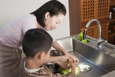 Mother and Son Cooking Together