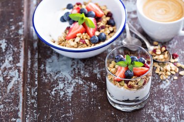 Breakfast parfait with homemade granola