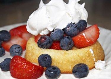 Shortcake With Strawberries, Blueberries and Whipped Cream